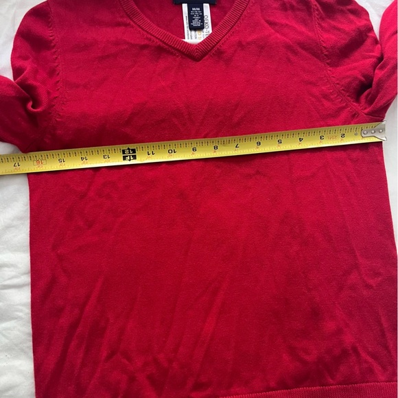 Lands End Girls 10-12 Medium Red V-Neck Knit Sweater OEKO-TEX - Picture 11 of 12